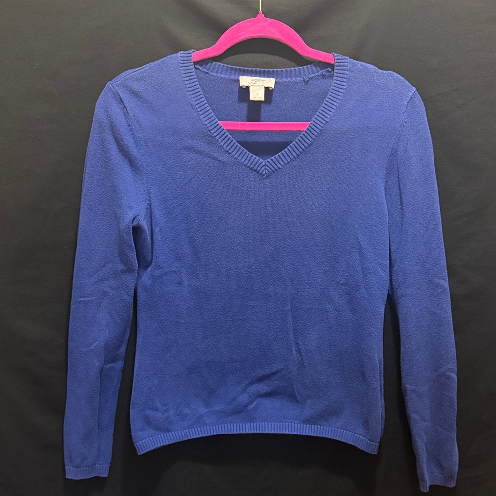 Ann Taylor Loft Purple V-Neck Sweater ~ Small